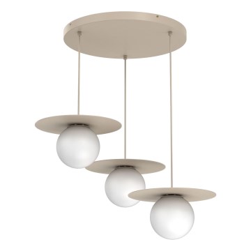 Suspension sur câble FLAT 3xE27/15W/230V beige