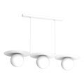 Suspension sur câble FLAT 3xE27/15W/230V blanche