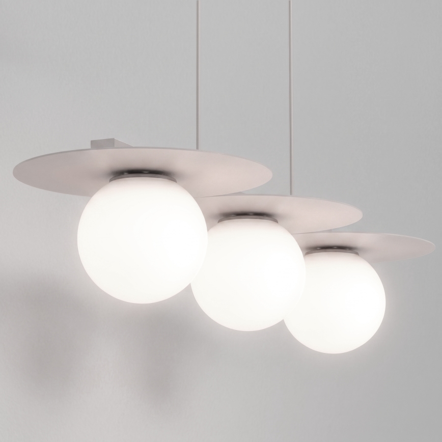 Suspension sur câble FLAT 3xE27/15W/230V crème