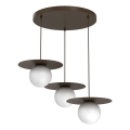 Suspension sur câble FLAT 3xE27/15W/230V marron