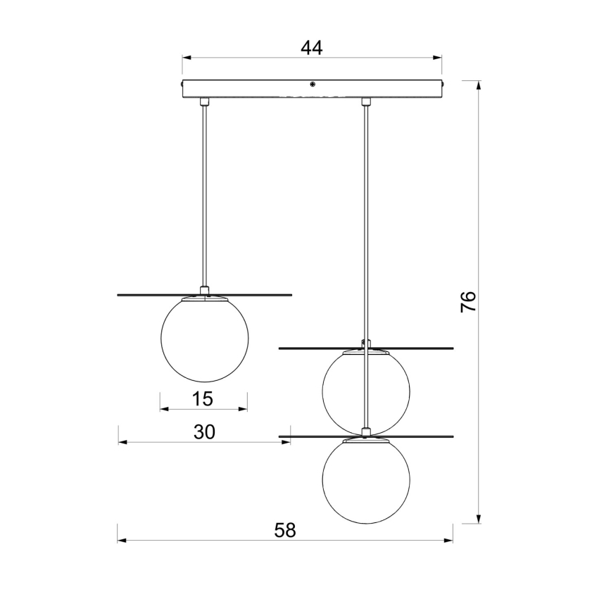 Suspension sur câble FLAT 3xE27/15W/230V marron