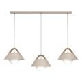 Suspension sur câble FUNDA 3xE27/15W/230V beige
