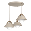 Suspension sur câble FUNDA 3xE27/15W/230V beige
