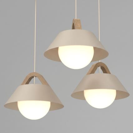 Suspension sur câble FUNDA 3xE27/15W/230V beige
