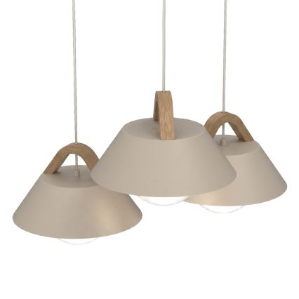 Suspension sur câble FUNDA 3xE27/15W/230V beige