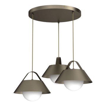 Suspension sur câble FUNDA 3xE27/15W/230V, bronze