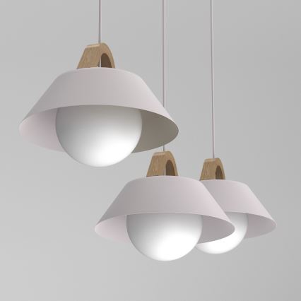 Suspension sur câble FUNDA 3xE27/15W/230V crème