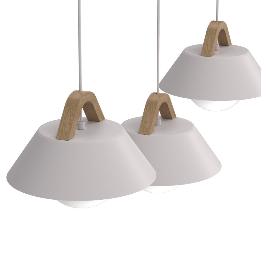 Suspension sur câble FUNDA 3xE27/15W/230V crème