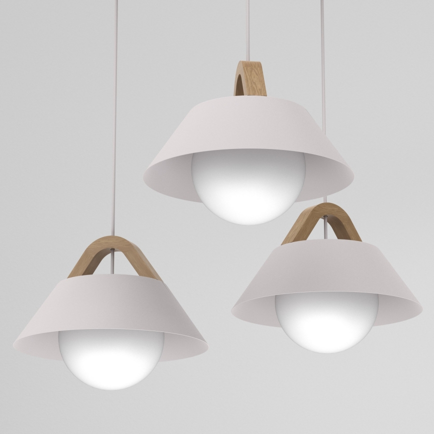 Suspension sur câble FUNDA 3xE27/15W/230V crème