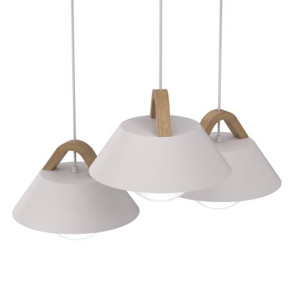 Suspension sur câble FUNDA 3xE27/15W/230V crème