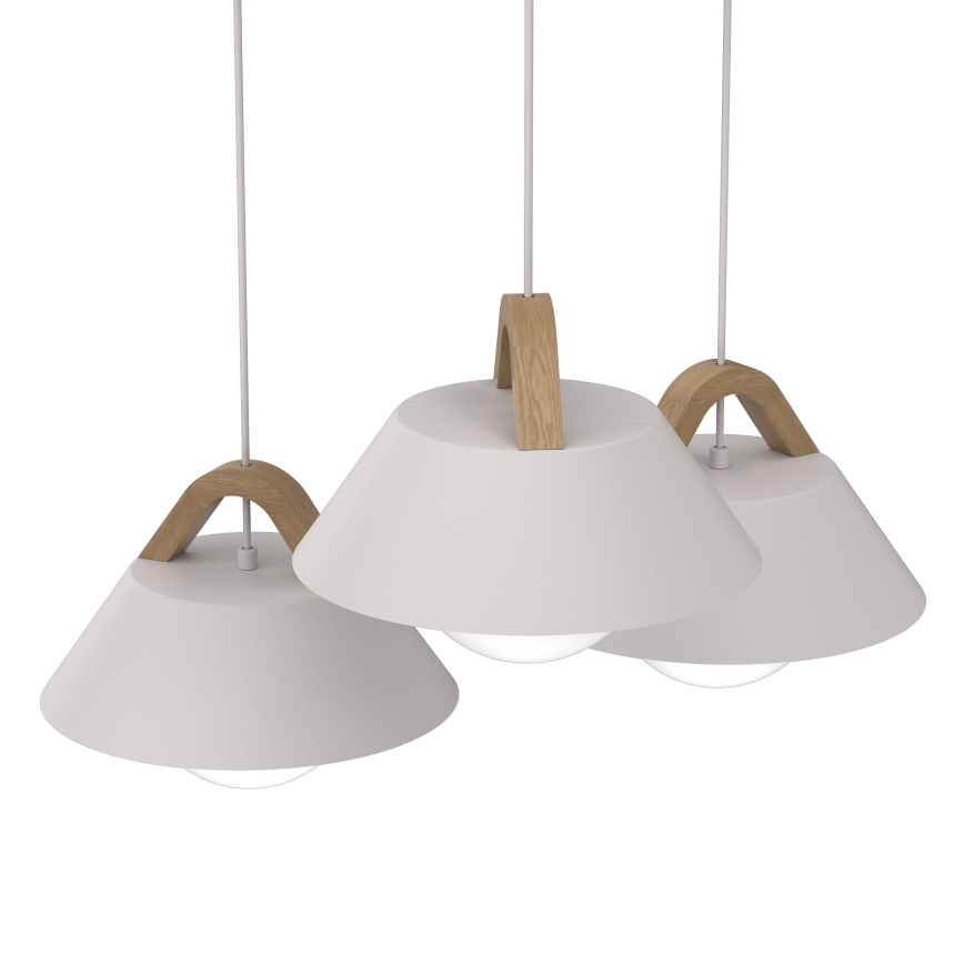 Suspension sur câble FUNDA 3xE27/15W/230V crème