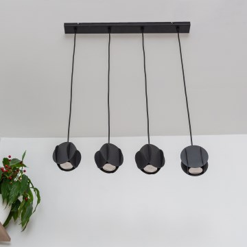 Suspension sur câble GAMBIT 4xGU10/10W/230V noire