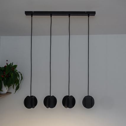 Suspension sur câble GAMBIT 4xGU10/10W/230V noire