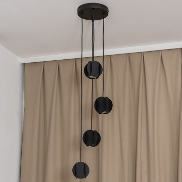Suspension sur câble GAMBIT 4xGU10/10W/230V noire