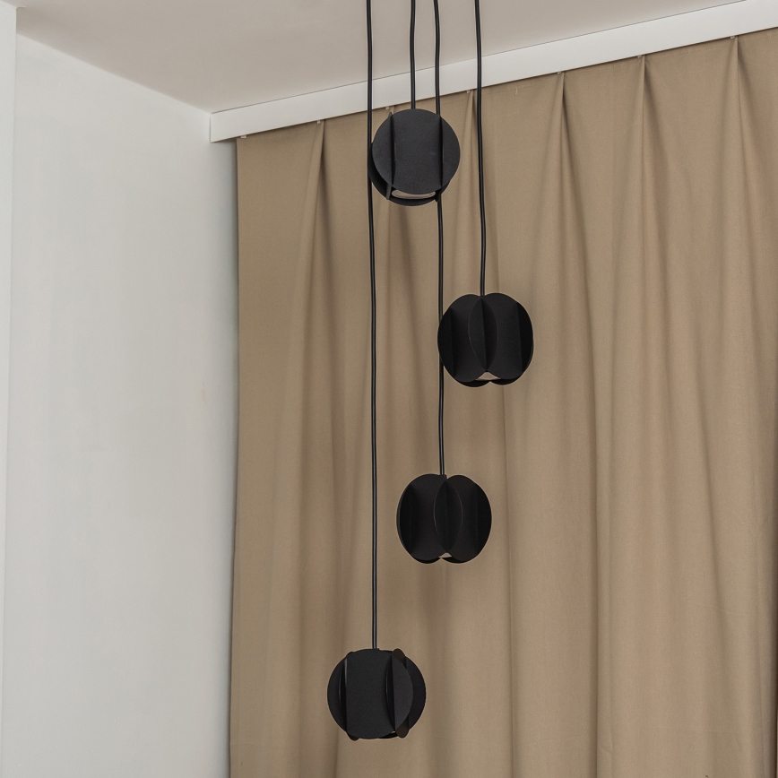 Suspension sur câble GAMBIT 4xGU10/10W/230V noire