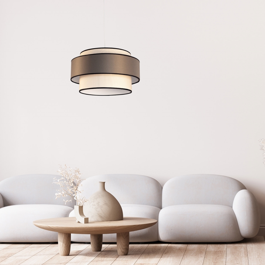 Suspension sur câble GRACE 1xE27/60W/230V Ø 40 cm, crème/gris