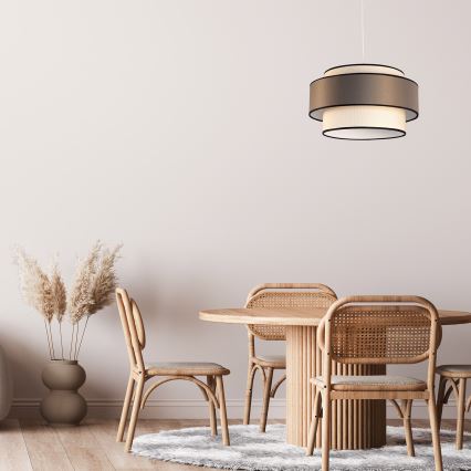 Suspension sur câble GRACE 1xE27/60W/230V Ø 40 cm, crème/gris