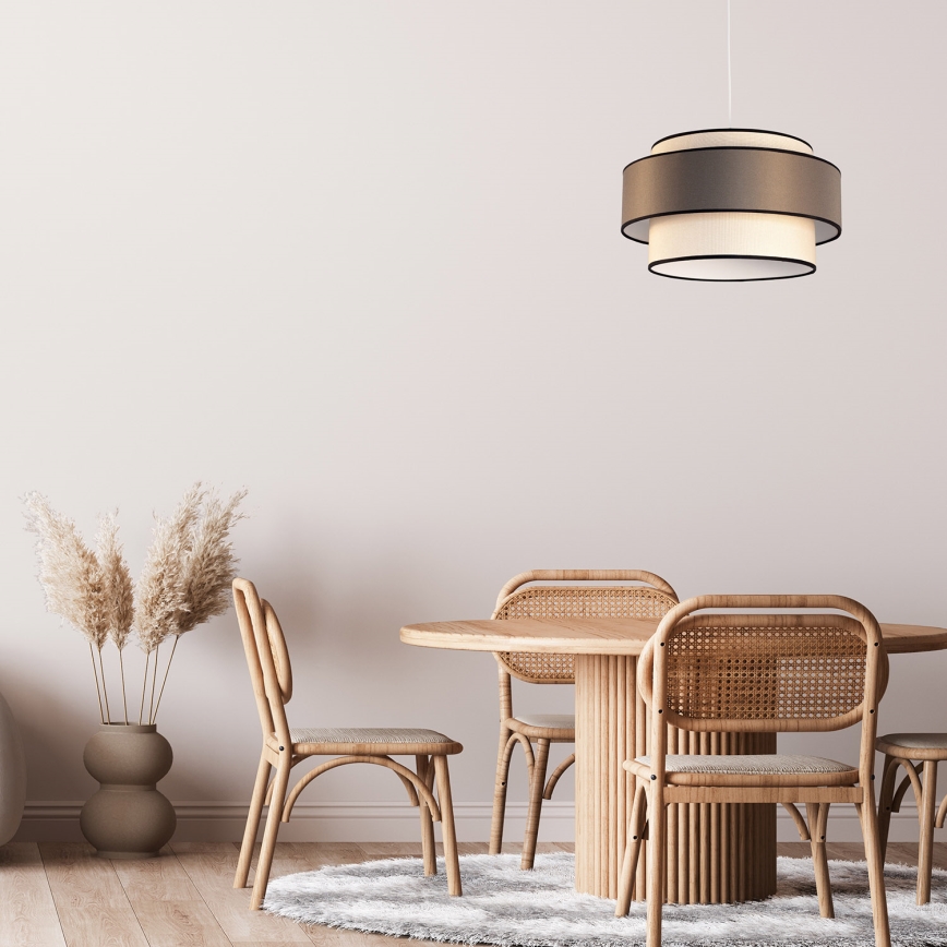 Suspension sur câble GRACE 1xE27/60W/230V Ø 40 cm, crème/gris