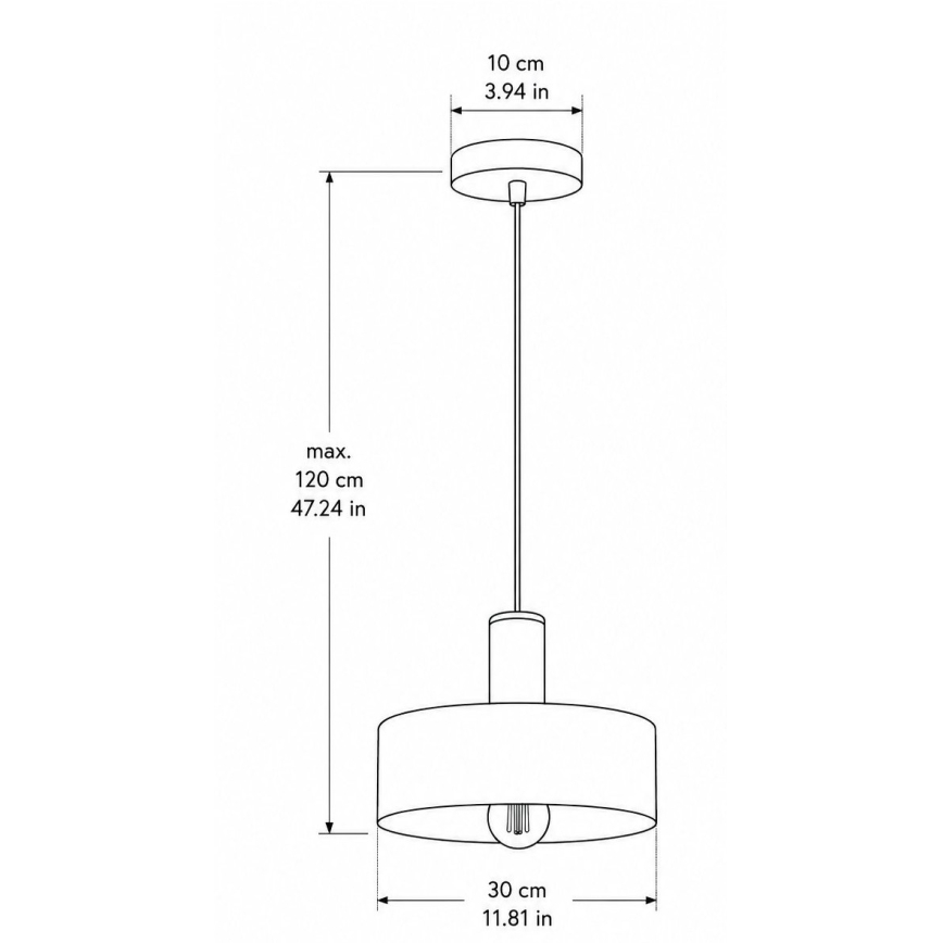 Suspension sur câble HAKI 1xE27/60W/230V bordeaux/noir