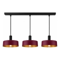 Suspension sur câble HAKI 3xE27/60W/230V bordeaux/noir