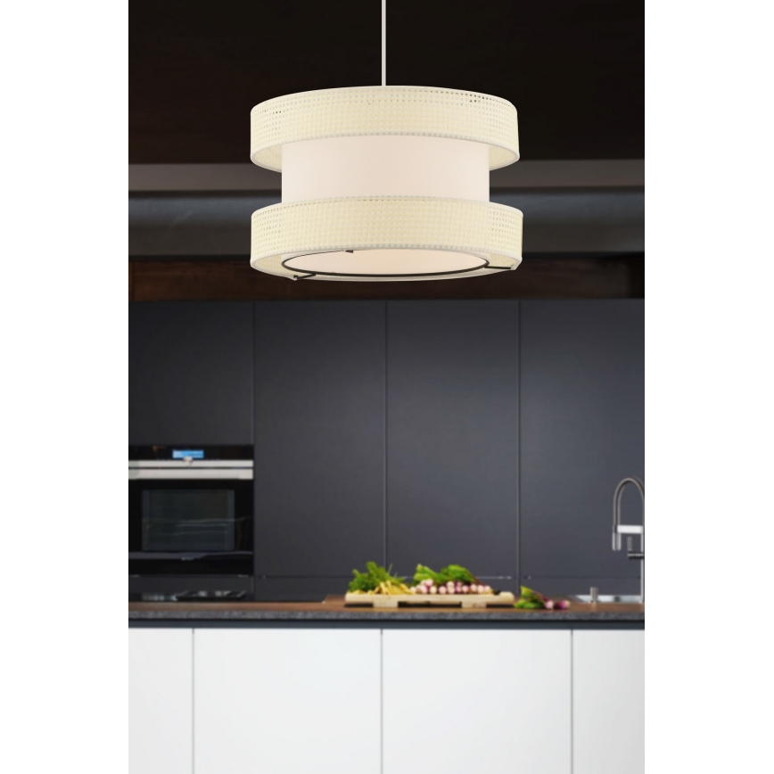 Suspension sur câble HALO 1xE27/60W/230V coloris crème