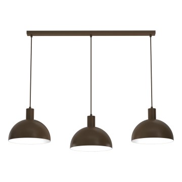 Suspension sur câble HANDA 3xE27/15W/230V marron