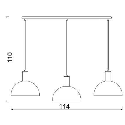 Suspension sur câble HANDA 3xE27/15W/230V marron