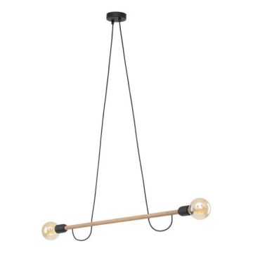 Suspension sur câble HELIX 2xE27/15W/230V noir/pin