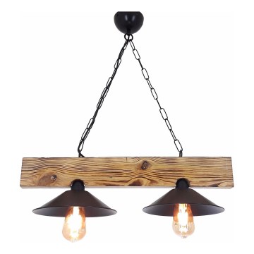 Suspension sur câble HEPSI 2xE27/40W/230V, finition sapin / noyer
