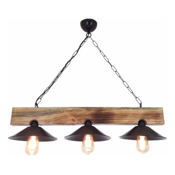 Suspension sur câble HEPSI 3xE27/40W/230V, finition épicéa et noyer