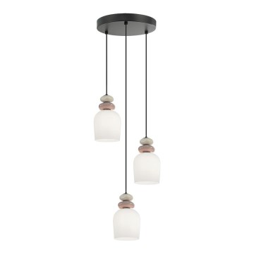 Suspension sur câble HILDA 3xE14/40W/230V noir/marron