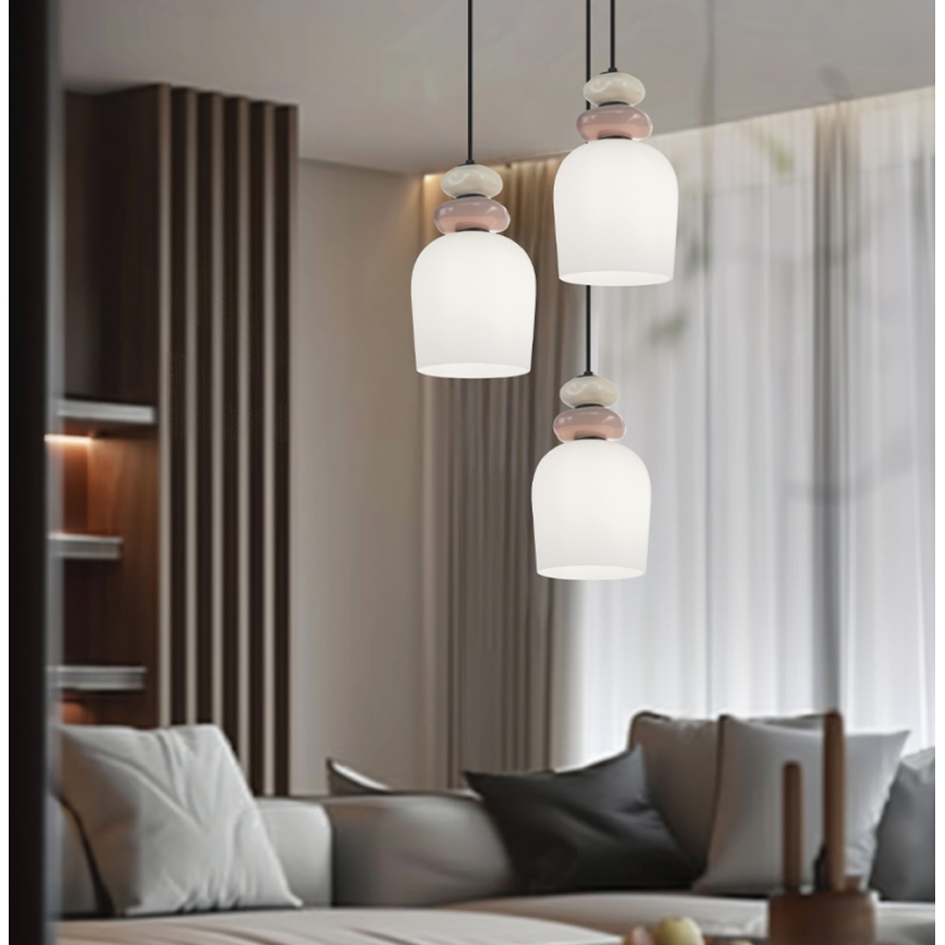 Suspension sur câble HILDA 3xE14/40W/230V noir/marron