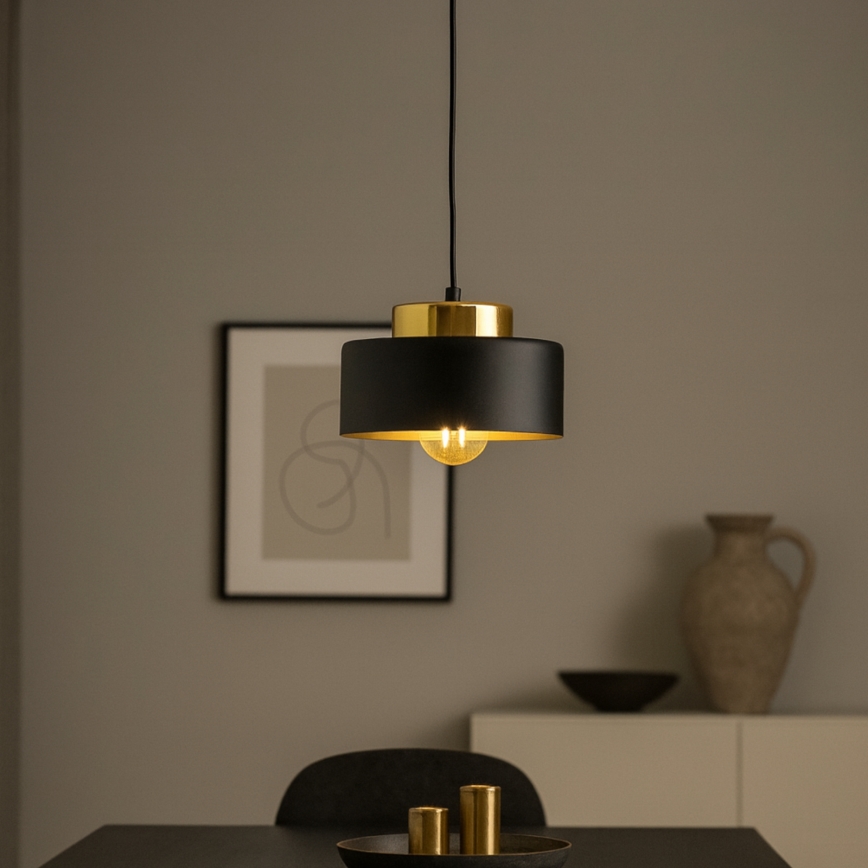 Suspension sur câble IGNIA 1xE27/60W/230V, noire