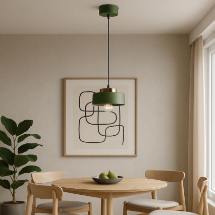 Suspension sur câble IGNIA 1xE27/60W/230V vert