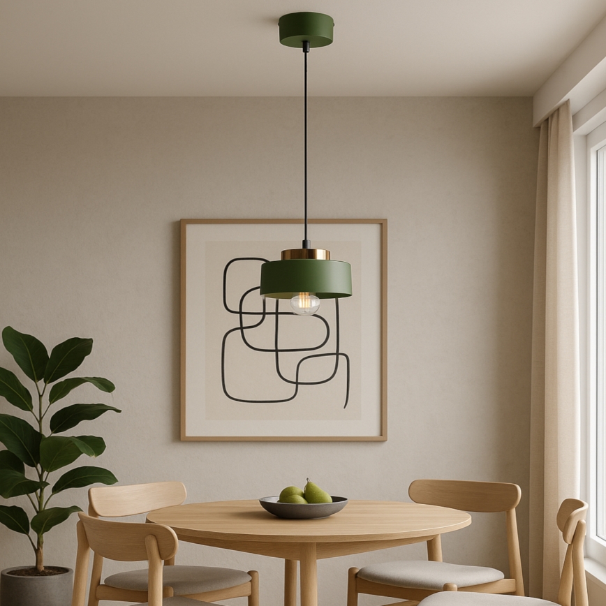Suspension sur câble IGNIA 1xE27/60W/230V vert