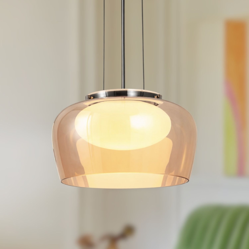 Suspension sur câble INSIEME 1xGX53/10W/230V Ø 35 cm beige fumé