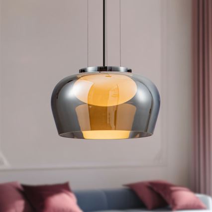 Suspension sur câble INSIEME 1xGX53/10W/230V Ø 35 cm noir fumé