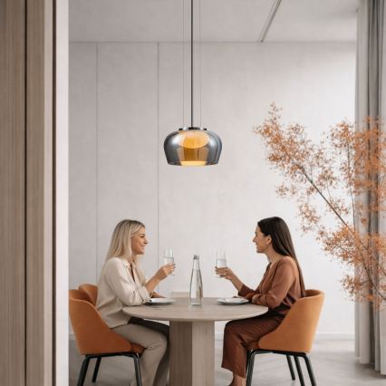Suspension sur câble INSIEME 1xGX53/10W/230V Ø 35 cm noir fumé