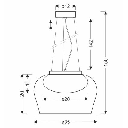 Suspension sur câble INSIEME 1xGX53/10W/230V Ø 35 cm noir fumé