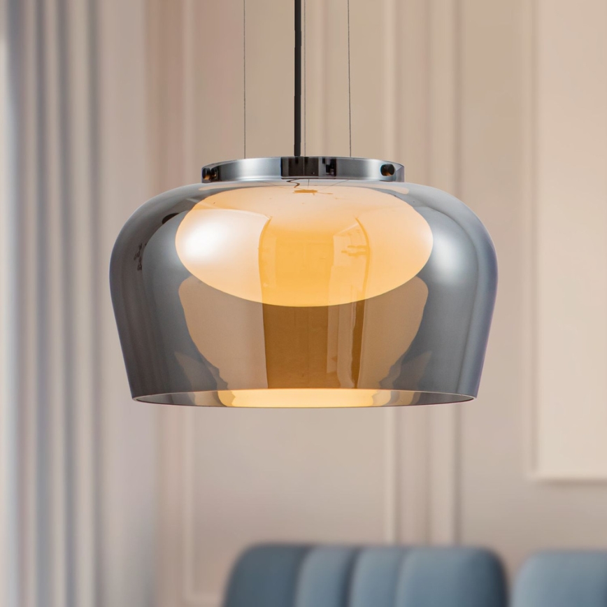 Suspension sur câble INSIEME 1xGX53/10W/230V Ø 38 cm noir fumé