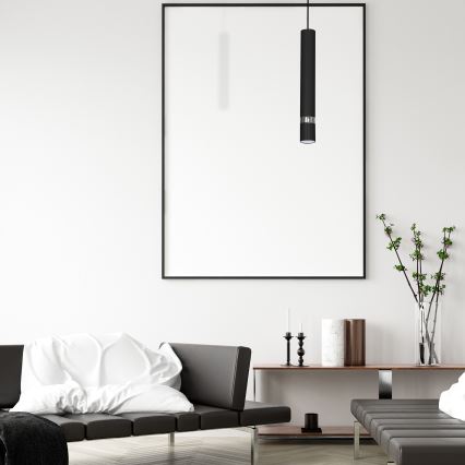 Suspension sur câble JOKER 1xGU10/25W/230V noir/chrome brillant