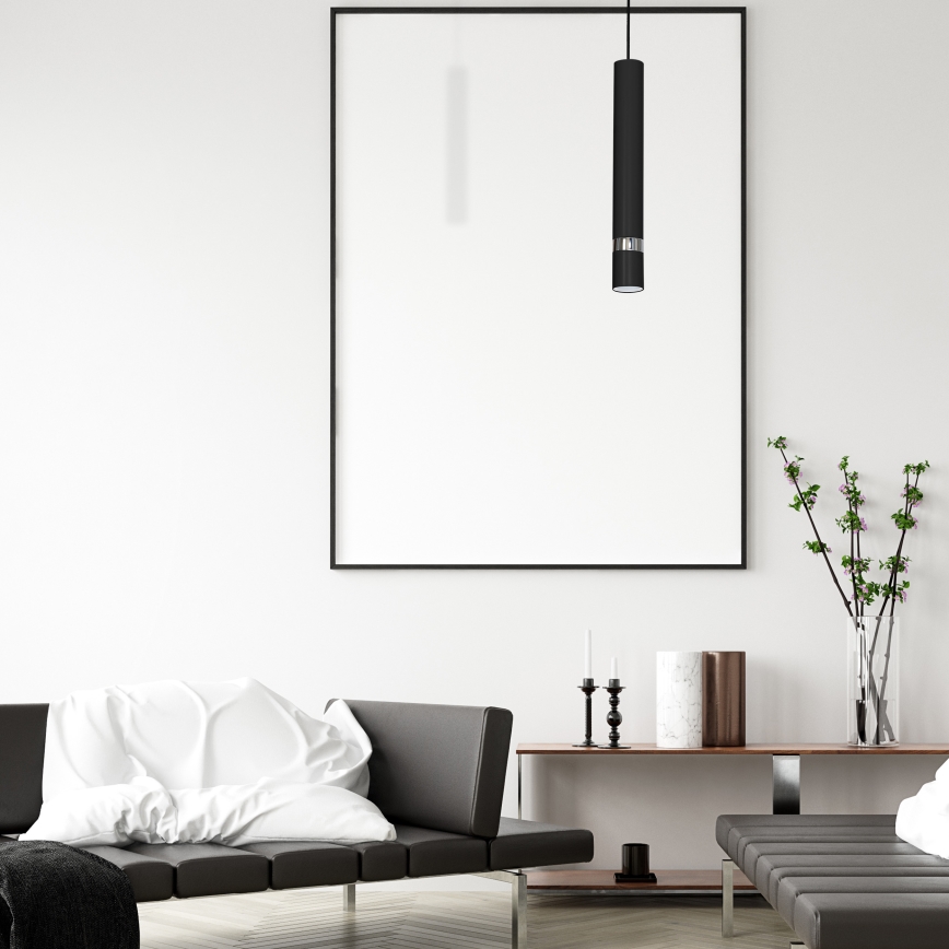 Suspension sur câble JOKER 1xGU10/25W/230V noir/chrome brillant