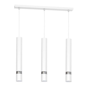 Suspension sur câble JOKER 3xGU10/25W/230V blanc/chrome brillant