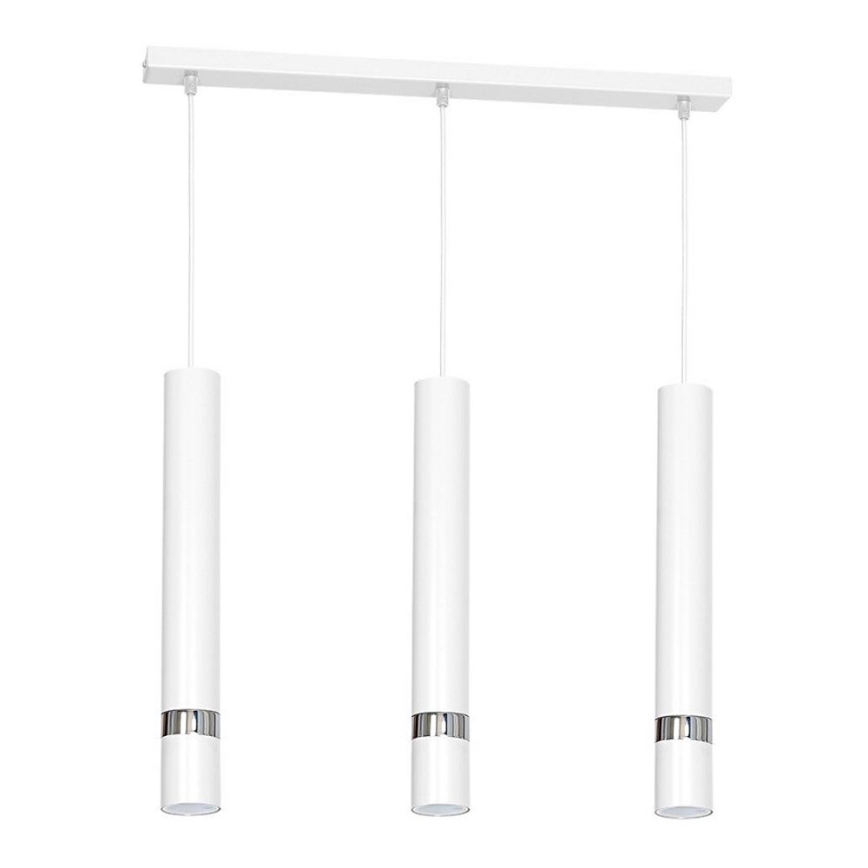 Suspension sur câble JOKER 3xGU10/25W/230V blanc/chrome brillant