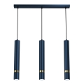 Suspension sur câble JOKER 3xGU10/25W/230V bleu/doré