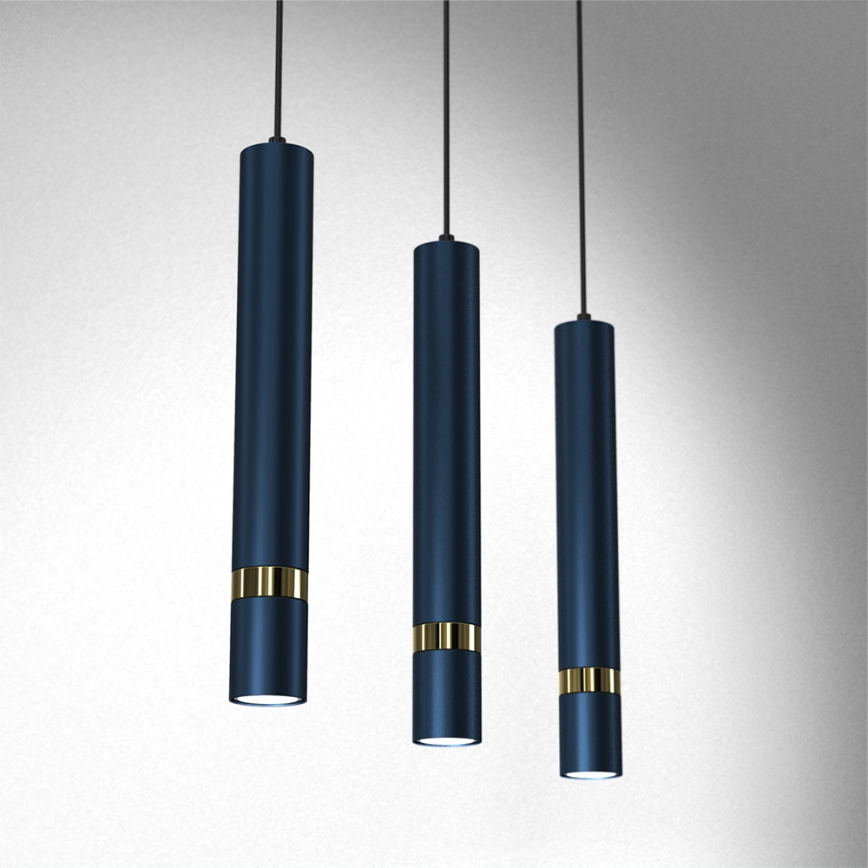 Suspension sur câble JOKER 3xGU10/25W/230V bleu/doré