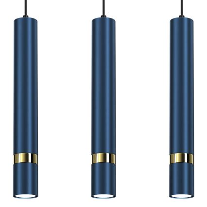 Suspension sur câble JOKER 3xGU10/25W/230V bleu/doré