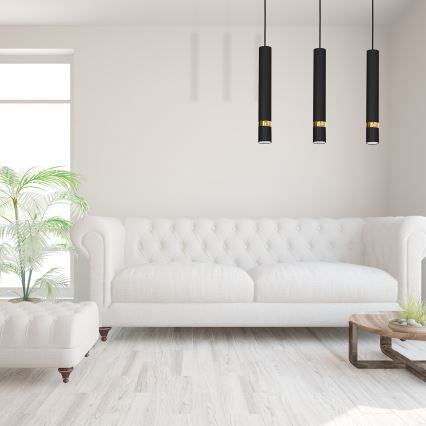 Suspension sur câble JOKER 3xGU10/25W/230V noir/doré