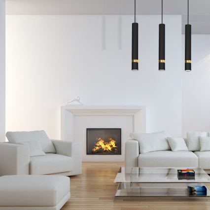 Suspension sur câble JOKER 3xGU10/25W/230V noir/doré