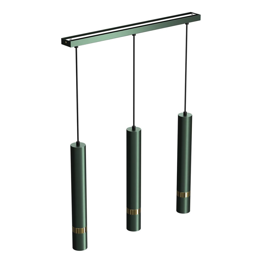 Suspension sur câble JOKER 3xGU10/25W/230V vert/doré